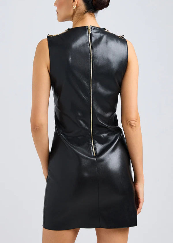 Generation Love Dania Vegan Leather Shift Dress Generation Love Dania Vegan Leather Shift Dress